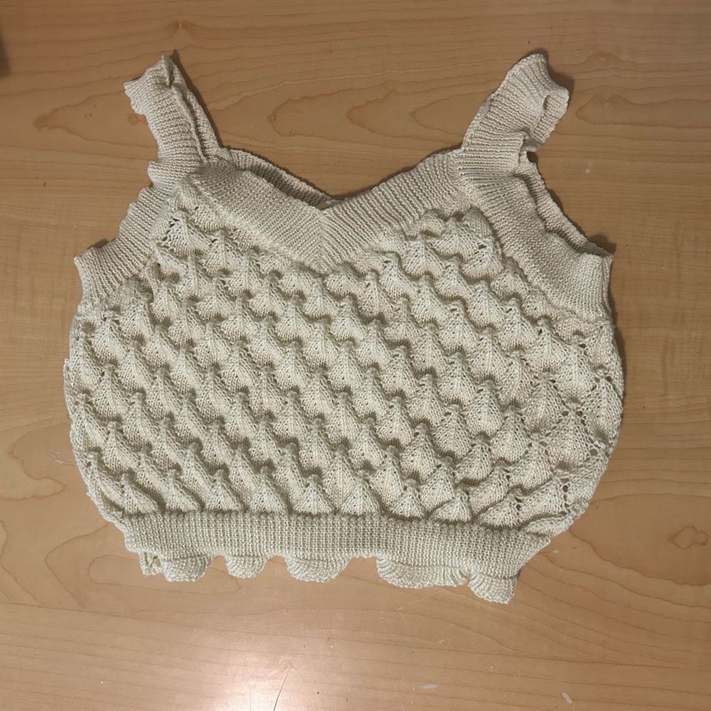 Cream Knit Women's Top